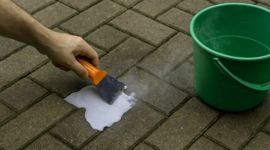 Skuteczne metody na to, jak wyczyścić wosk z kostki brukowej