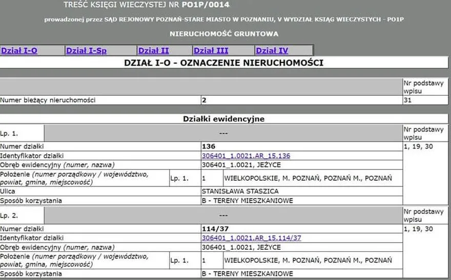 Wpis piwnicy w księdze wieczystej